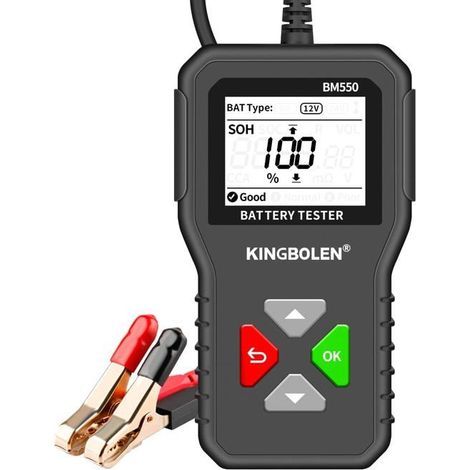 Testeur De Batterie - Bm550 - 6 V, 12 V, 24 V - 100-2000 Cca - Analyseur Numérique - Protection Contre L'Inversion De Polarité