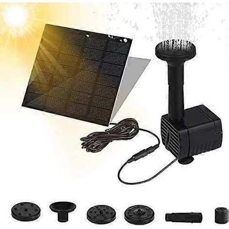 Pompe À Bassin Solaire Avec Batterie Intégrée, 4 Styles De Fontaine, Adaptée À Une Utilisation En Extérieur.