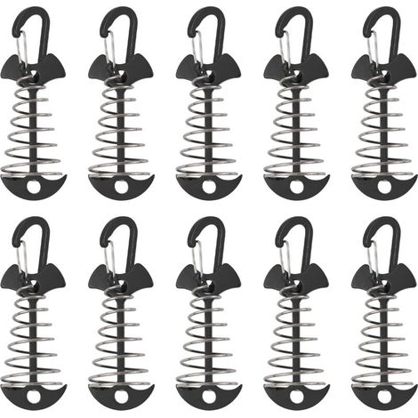 Ancrages De Terrasse, 10 Ancrages En Aluminium Résistants Au Vent Avec Œillets À Ressort, Ancrages Portables, Adaptés Au Camping En Plein Air.