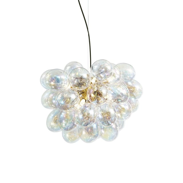 Art-Deco-Hängelampe Gold mit Regenbogen-Glas 50cm 8-flammig - Uvas