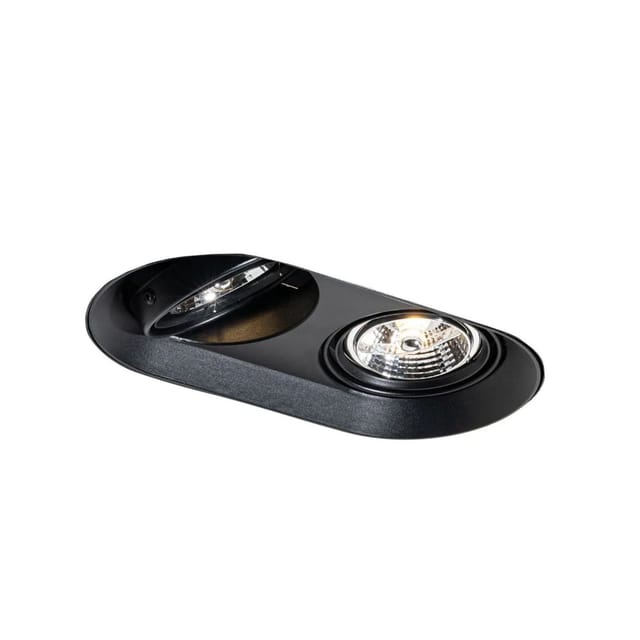 Runder Einbau-Strahler schwarz GU10 70mm 2-flammig - Hubs
