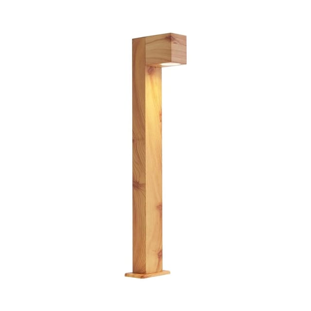 Qazqa - Moderne Außenstehleuchte Aluminium mit Holzprint 65cm IP44 - Baleno
