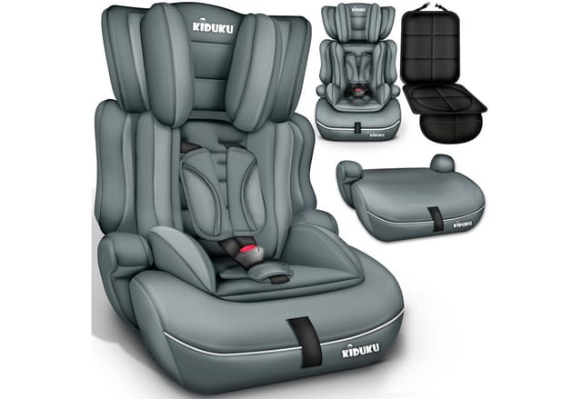 Autokindersitz Kinderautositz Autositz Kindersitz 9-36kg Gruppe 1+2+3 Grau - Kiduku