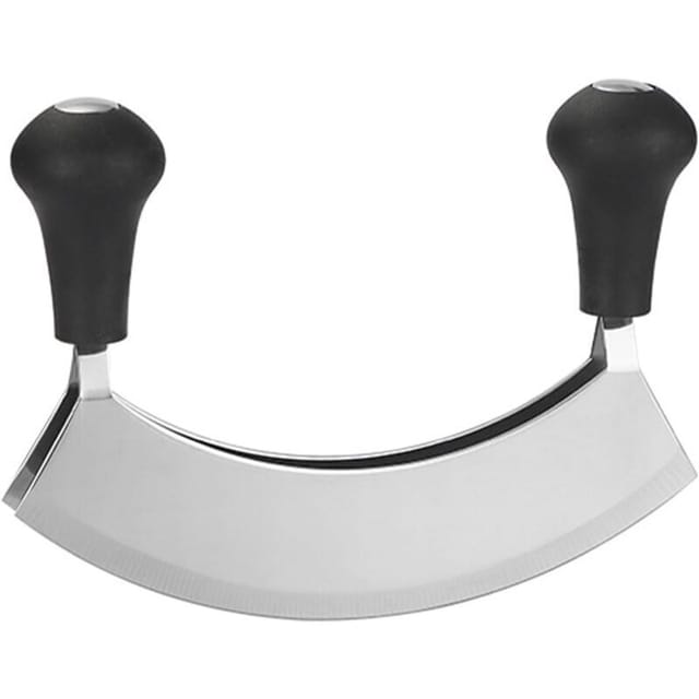 Schaukelzerkleinerer, Kräutermesser, Hackmesser, Halbmondzerkleinerer, Rundmondzerkleinerer, Doppelklingen-kräuterschneider, Zerkleinerer, Handzerkleinerer, Gemüsezerkleinerer, Kräutermesser Mit 2 Kli