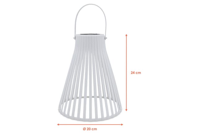 Spetebo - Solar led Laterne weiß in Trichterform - 23 cm - Garten Hängeleuchte warmweiß für Außen und Innen
