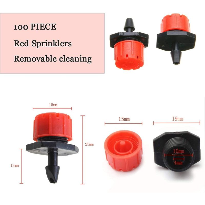 100 Stück 4/7-mm-tropfbewässerungssprinkler, Mikro-tropfbewässerungssprinkler, Verstellbare Gartenbewässerung, Mikro-tropfbewässerungssystem, Bewässerungsset