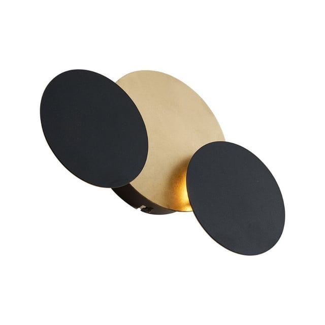 Moderne Wandleuchte Schwarz mit Gold inkl. led 3-Stufen-Dimmbar 3-Lichter - Sunrise 3