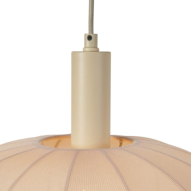Japandi-Hängelampe Beige mit Stoffschirm 3-flammig - Bida