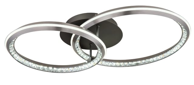 Globo - Deckenleuchte Wohnzimmerlampe led K9-Kristalle Dimmbar Fernbedienung l 75 cm