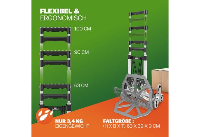 Gardebruk - Treppenkarre Aluminium klappbar 80kg Transportkarre Sackkarre Umzug