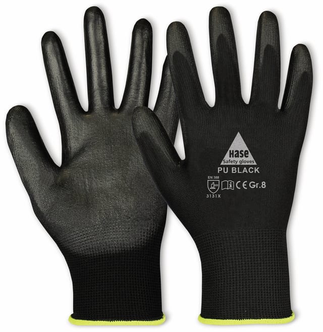Hase Montagehandschuhe Feinstrick "PU Black" 10