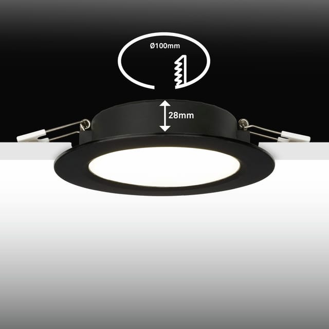 3er Set LED Einbaustrahler LED Einbauleuchten Spots Flach Neutralweiß 12 cm