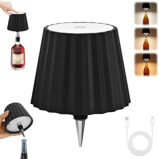Flaschenlampe Aufsatz Led Wiederaufladbar, Flaschenlicht Zum Einstecken, Kabellose Flaschenlampe 3 Farben Dimmbar, Lampe Für Flaschenhals, Touch Flaschenlampe, Licht Für Esszimmer, Schlafzimmer