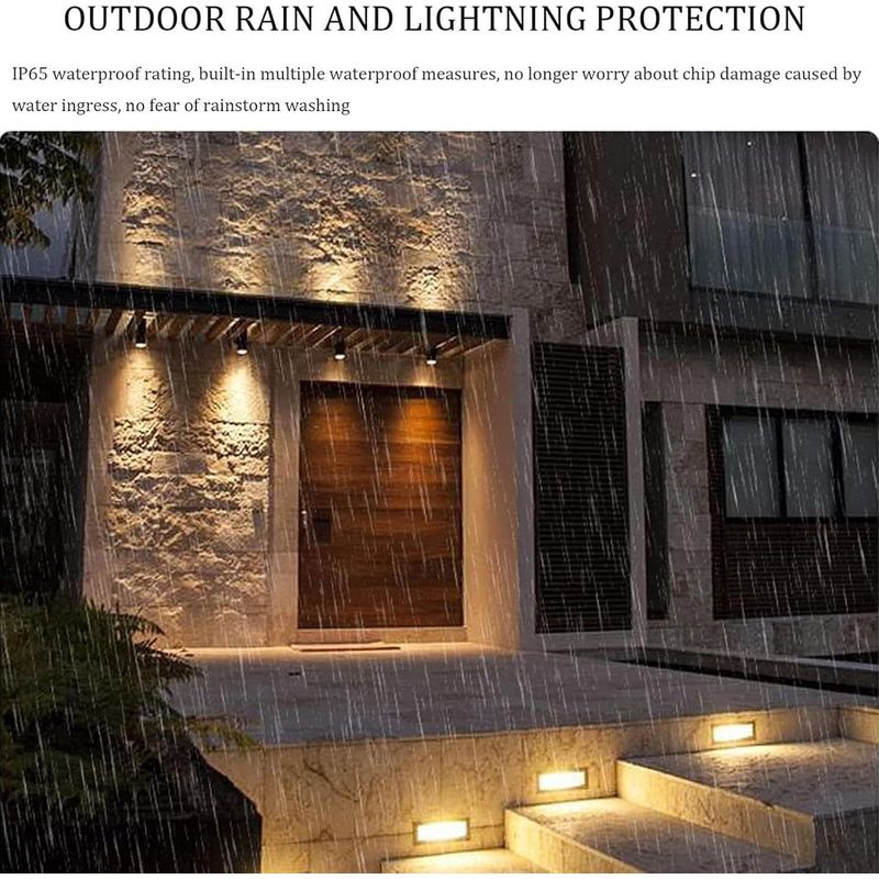 Led-garteneinbauleuchten – Ip65 Wasserdichte Eck-treppenleuchten Für Den Außenbereich, Rechteckige Led-bodeneinbaustrahler Für Garten, Terrasse Und Wege (warmweißes Licht, 3 W)