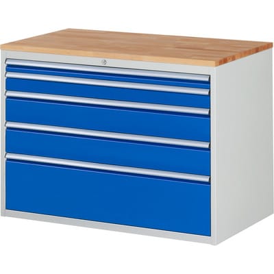 Schubladenschrank Buche-Top und 5 x Schubl.-XXL 1x60 1x90 2x150 1x270mm - RAU