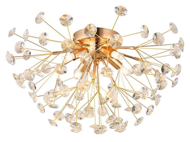 Globo Lighting - Deckenleuchte Wohnzimmerleuchte Deckenlampe 4-Flammig Kristall klar G9 gold
