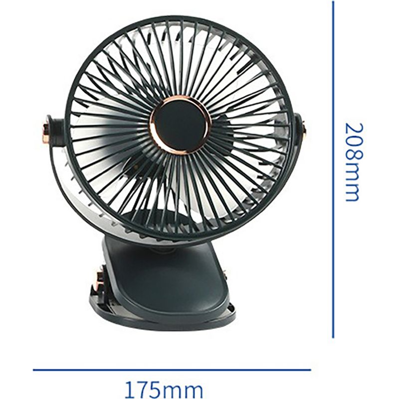 Tischventilator Zum Anklemmen (dunkelgrün) 15 Cm – Usb-aufladbar, Tragbar Und Leise, Ideal Für Büros, Studentenwohnheime Und Arbeitszimmer.