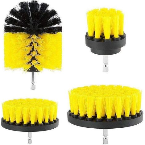 Ce Kit Comprend Quatre Têtes De Brosse Pour Perceuse Et Des Brosses De Nettoyage, Adaptées Au Nettoyage Des Douches De Voiture, Des Carreaux, Des Jantes, Des Interstices De Tapis Et Des Meubles.