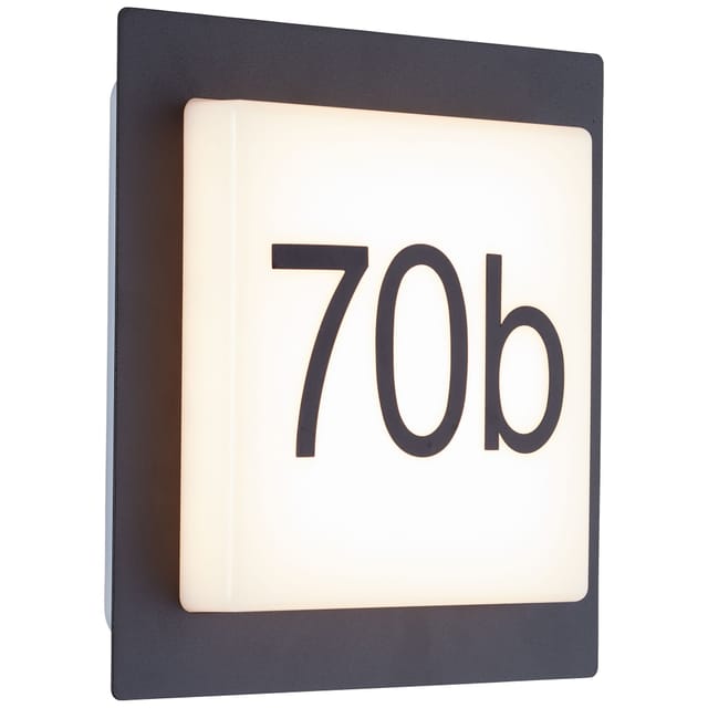 Led Außen-Wandleuchte Sten led Außenlampe, Hausnummern, 18x18 cm, 1100 lm, 3000 k, weiß/schwarz - Brilliant
