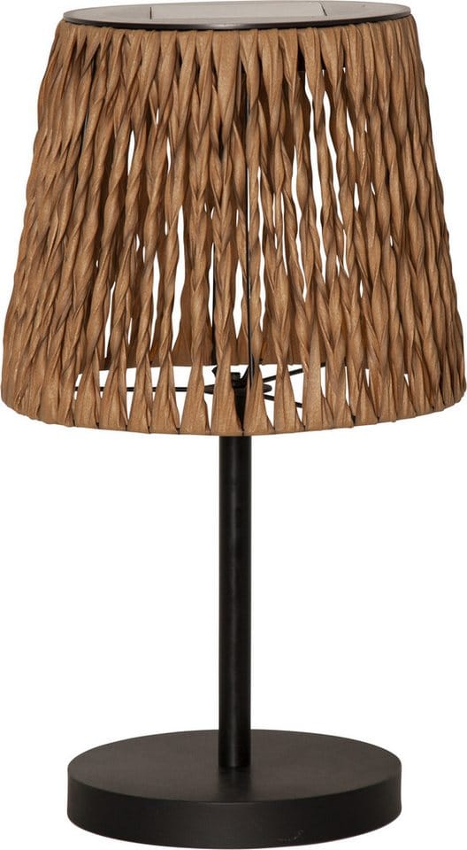 Solarleuchte Cesta, Tischlampe, Rattan-Optik, Braun, Solar, Außenbereich, Warmweiß, Dämmerungssensor, 48 cm - Star Trading