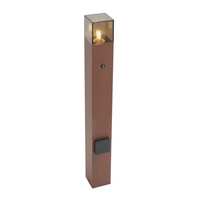 Industrielle Außenleuchte Rostbraun mit Rauchglas 70cm mit Dämmerungssensor IP44 - Dänemark