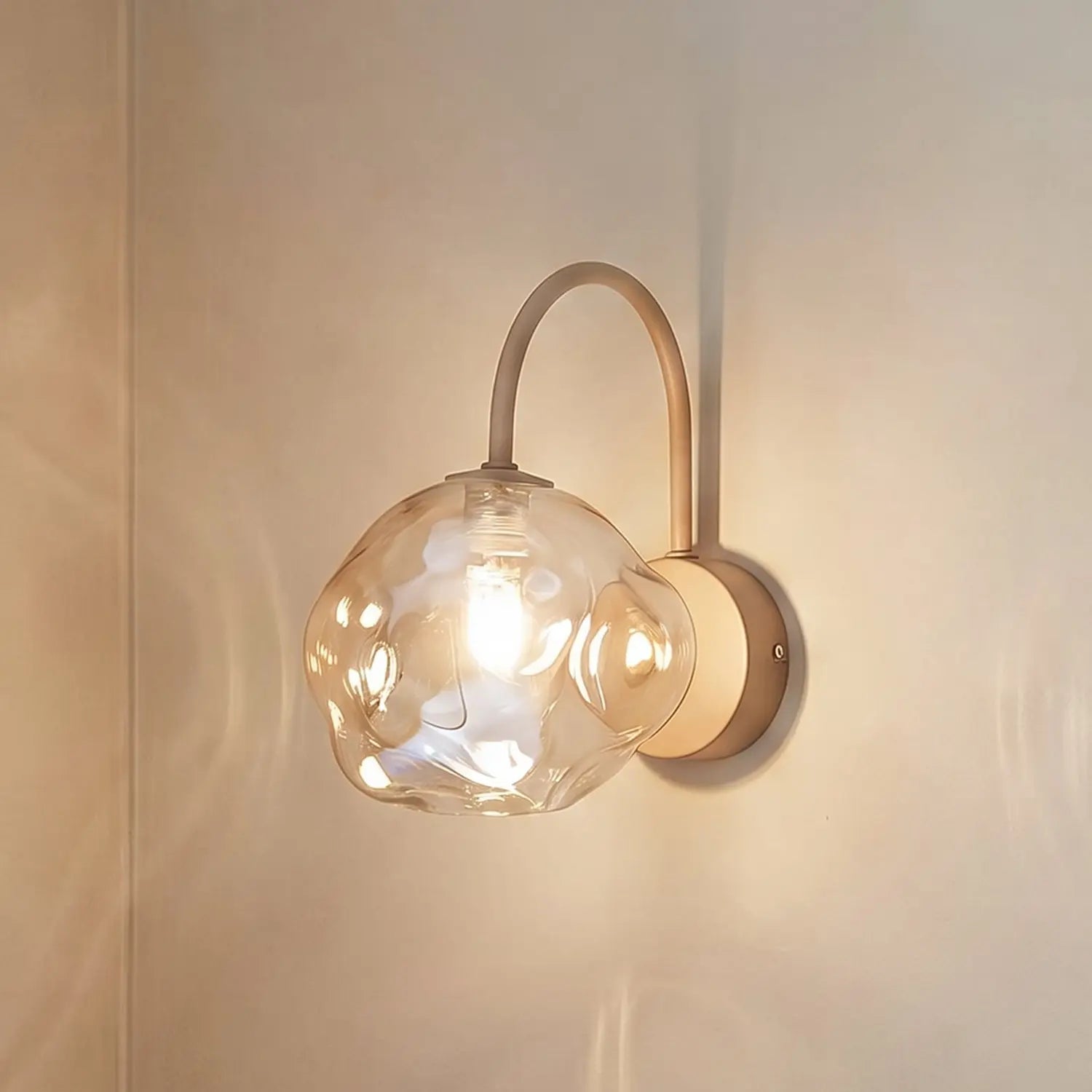 [neuwertig] B-ware Wandleuchte Wandlampe Lava Glas Beige Leuchte Lampe Led G9 Beleuchtung 995