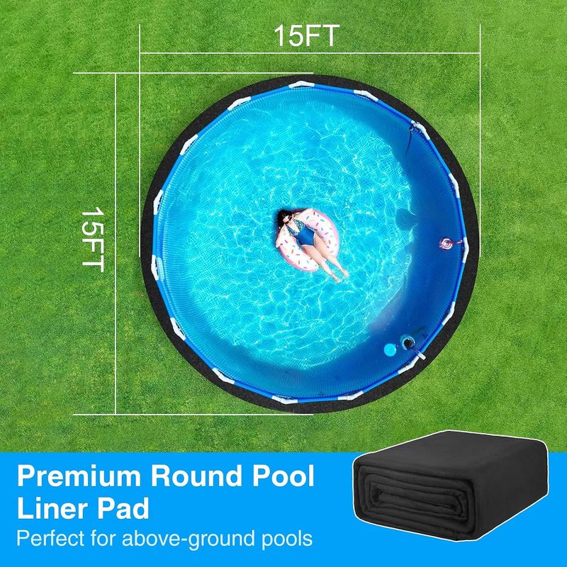 Aufstellpoolmatte Und -abdeckung – Dicke, Strapazierfähige Matte Unter Dem Pool, Bodenschutz Für Die Poolabdeckung, Starke Zusatzperforationen, Glättet Die Oberfläche Und Verlängert Die Lebensdauer