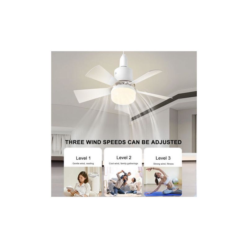 Led-deckenventilator Mit Fernbedienung – Dimmerschalter – E27-fassung – 30 W – 3 Geschwindigkeitsstufen – Farbtemperatur 3000 K–6500 K