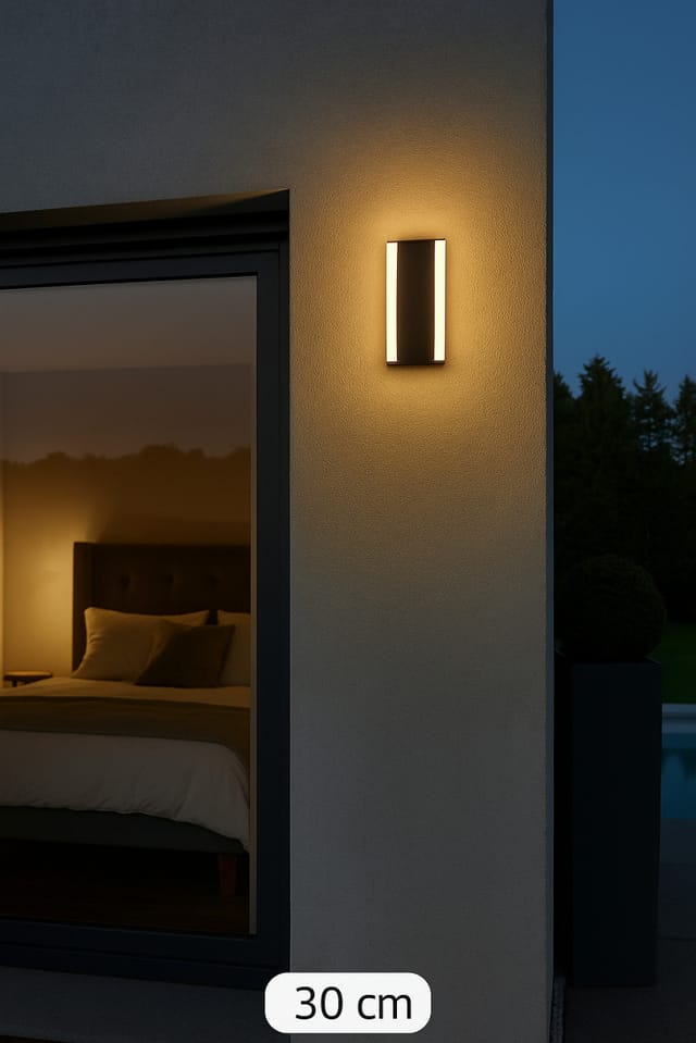 Weitere - led Außen-Wandleuchte Kyoto i 30 cm schwarz 7 w dimmbar Deckenlampen & Kronleuchter