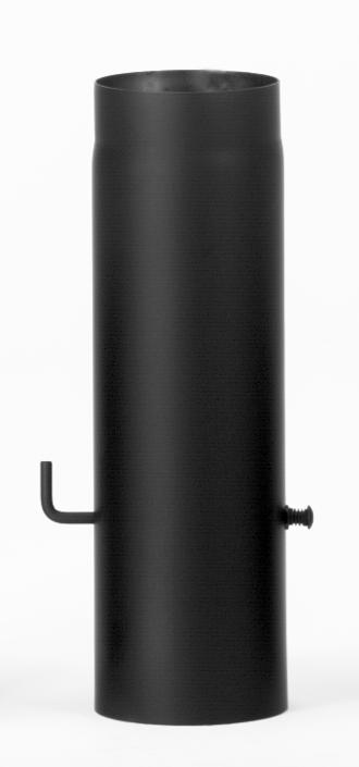 Rauchrohr Ø 150, 500 Mm Lang Drosselklappe,schwarz Lack.