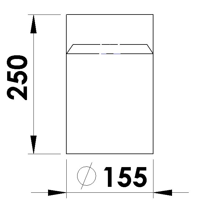Rauchrohr 150 Mm Ø, 250 Mm Schwarz, Ungemufft