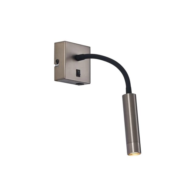 Moderne Wandleuchte in Gunmetal mit USB-C-Anschluss - Gosna