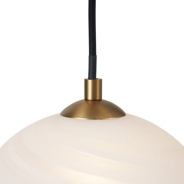 Art-Deco-Hängelampe Gold mit Opalglas 9-flammig - Yani