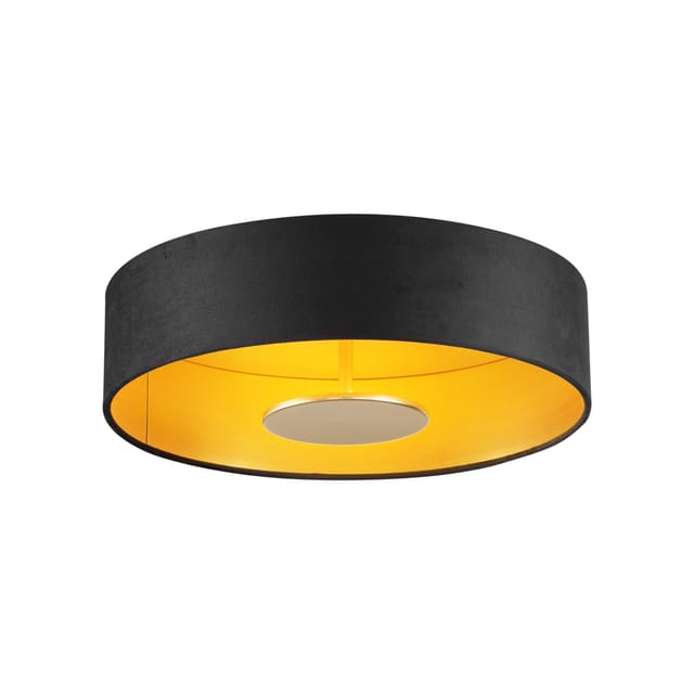 Moderne Deckenleuchte Schwarz Samt inkl. led 3-Stufen Dimmbar - Bredow