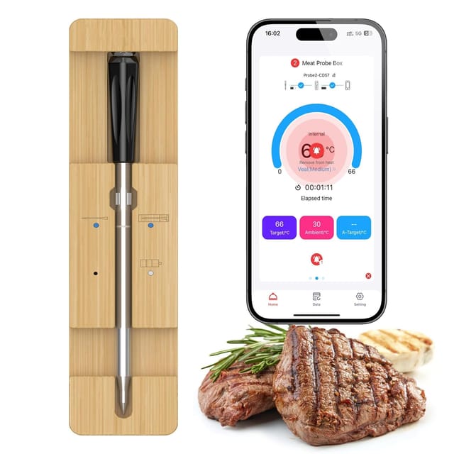 Kabellose Bluetooth-kochsonde, Präzisions-magnet-fleischthermometer, Smartphone-alarm, Für Die Küche