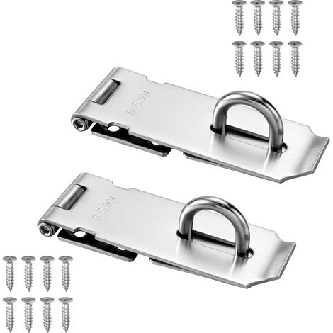 Deux Dispositifs De Verrouillage De Sécurité À Loquet En Acier Inoxydable Pour Portes D'Armoires Et De Fenêtres (4 Pouces).