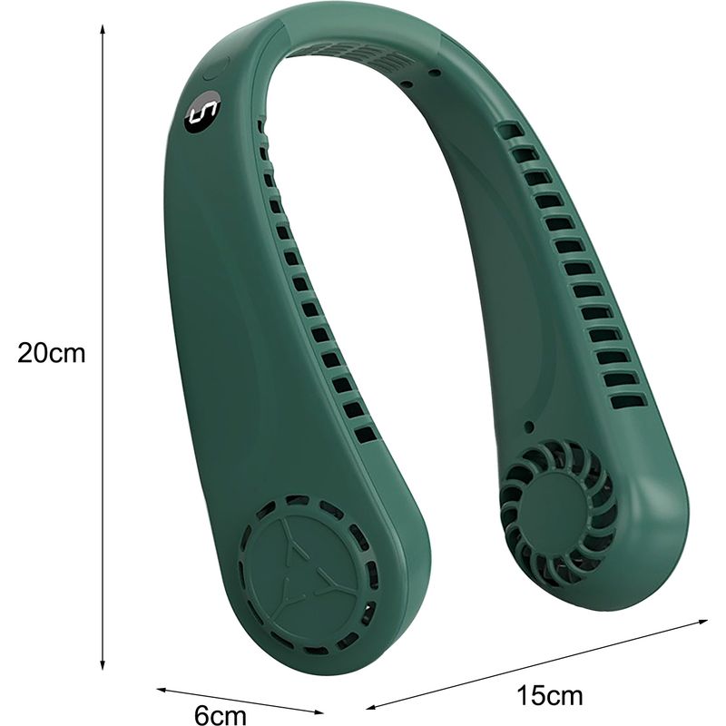 (k306 Grün – Version Mit Digitalanzeige, 1800 Mah) Mini-nackenventilator Mit Fünf Geschwindigkeitsstufen, Digitalanzeige, Usb-aufladbar, Tragbar Für Outdoor-sportarten (bitte Beachten Sie Die