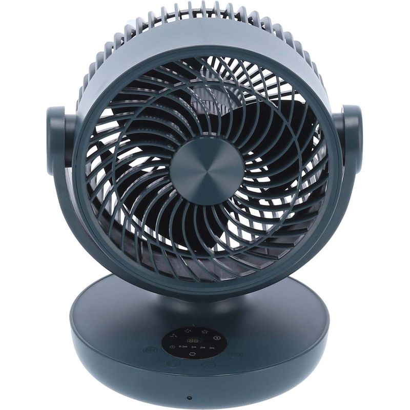 Elektrischer Ventilator Mit Fernbedienung, Spannungseinstellung, Digitaler Led-anzeige Und Usb-ladefunktion (grün)
