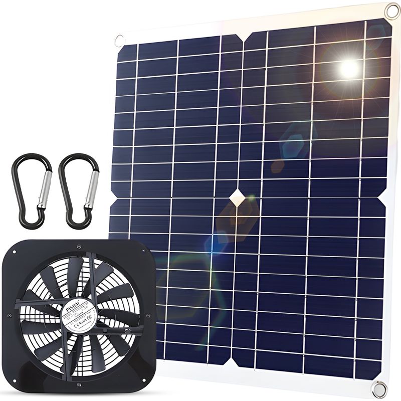 20-w-solarventilator, 25 Cm (10 Zoll), Wasserdicht, Usb-solarpanel, Hochleistungs-luftabsaugung, Outdoor-set Für Hühnerställe, Gewächshäuser, Gartenhäuser, Tierhütten Und Fenster