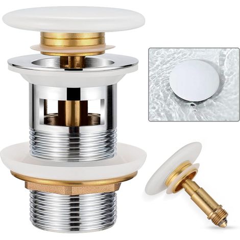 Ensemble De Vidange Universel Pour Lavabo Avec Trop-plein - Ensemble De Vidange Pour Lavabo Avec Soupape À Ressort En Céramique Et Laiton