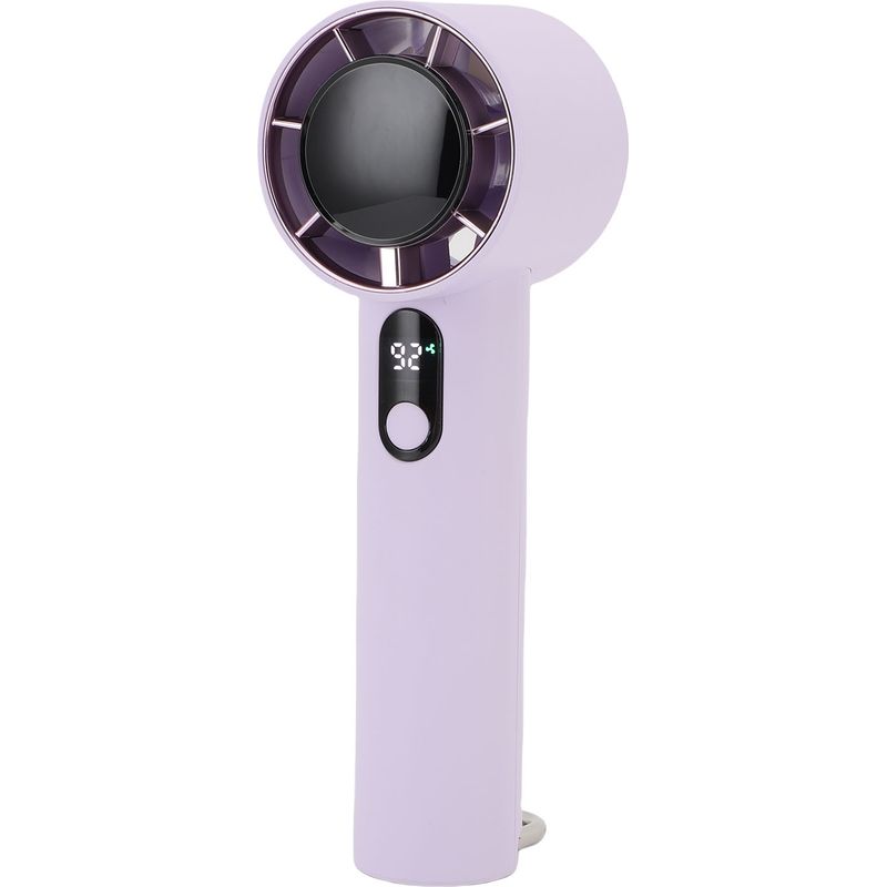 Tragbarer Handventilator, 5 Einstellbare Geschwindigkeitsstufen, Leise, Wiederaufladbar, Mit Digitalanzeige, Mini-taschenventilator Für Reisen, Strand, Camping Und Outdoor-aktivitäten (v