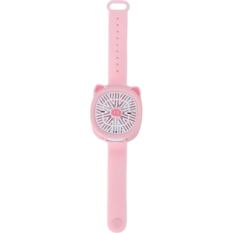 Usb-wiederaufladbare Armbanduhr Mit Kunststoffarmband, Kabellose Mini-uhr Mit Abnehmbarem Armband, Ideal Für Kinder Und Outdoor-aktivitäten (rosa Schwein).