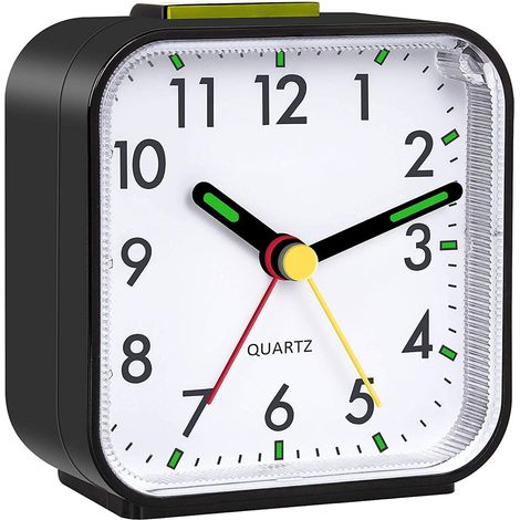 Ce Réveil Silencieux (sans Tic-tac) Avec Fonction Snooze Et Effets Lumineux Fonctionne Sur Piles Et Est Portable. Il Convient Aux Chambres, Salons, Bureaux Et Voyages. Facile À Installer, Couleur Blan