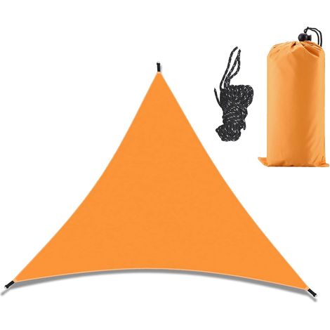 Auvent Triangulaire Imperméable, 3x3x3 Mètres, Respirant, Résistant Au Soleil, Au Vent Et Aux Uv, Adapté Aux Jardins, Terrasses, Balcons Et À Une Utilisation En Extérieur (orange).