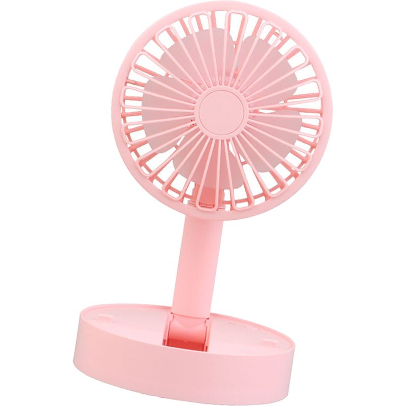 Zusammenklappbarer, Leiser Und Leistungsstarker, Kompakter Standventilator Mit Drei Geschwindigkeitsstufen, Rosa.