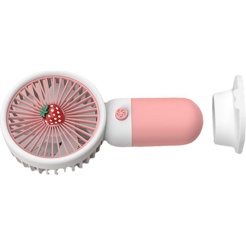 Tragbarer Usb-ventilator Mit Handyhalterung, Usb-aufladbar, Ultraleise Und Niedlich, Ideal Für Reisen Und Outdoor-aktivitäten (rosa).