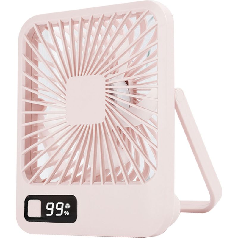 Usb-tischventilator, 5 Geschwindigkeitsstufen, Stabiler Standfuß, Extrem Leise, Usb-ladefunktion, Kompakte Größe, Pink, Ideal Für Zuhause, Büro Oder Schule