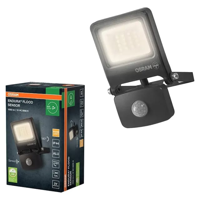 Osram Außenleuchte Endura Flood Bewegungsmelder 10W PCR dunkelgrau warmweiß