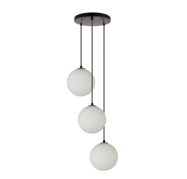 HOME DELUXE Hängeleuchte aus Glas SUNA Weiß - 3-flammig Pendelleuchte Deckenlampe Hängelampe Hängeleuchte, Design Hängeleuchte, moderne Hängeleuchte
