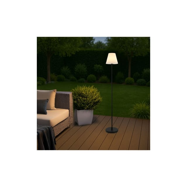 HOME DELUXE LED Solar Stehlampe CLARA - Weiß, RGB-Farben Solarlampe, Outdoorlampe, Gartenleuchte Solar Stehlampe, LED Stehlampe Outdoor, Solar Lampe